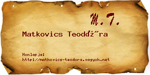 Matkovics Teodóra névjegykártya